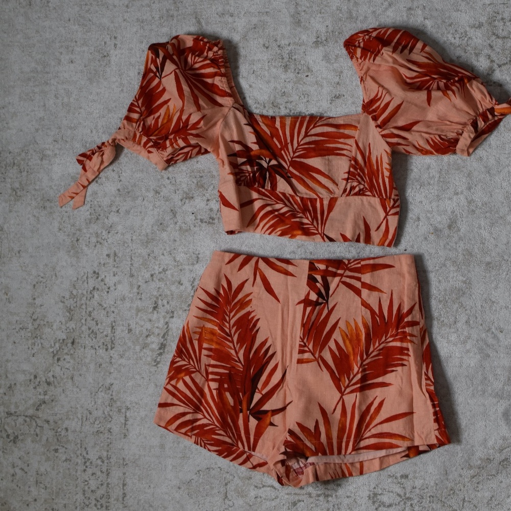 Forever 21 Floral Crop Top & Shorts Set